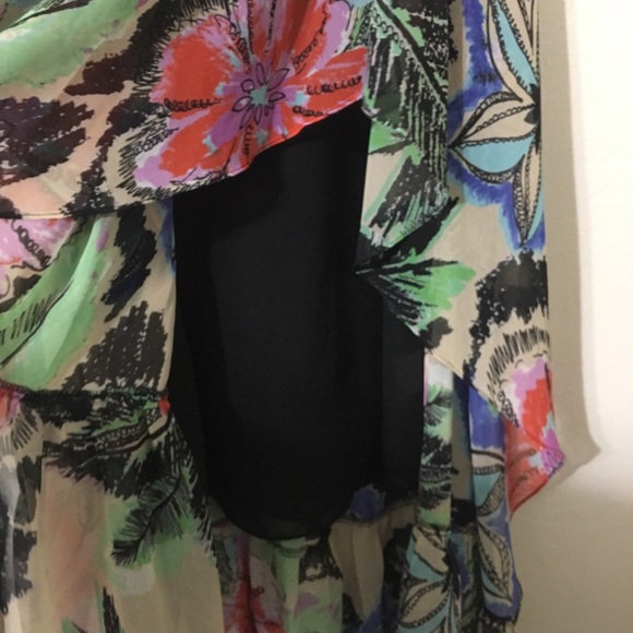 Andrew Charles Red Floral High-low Hem Dress - Picture 5 of 8